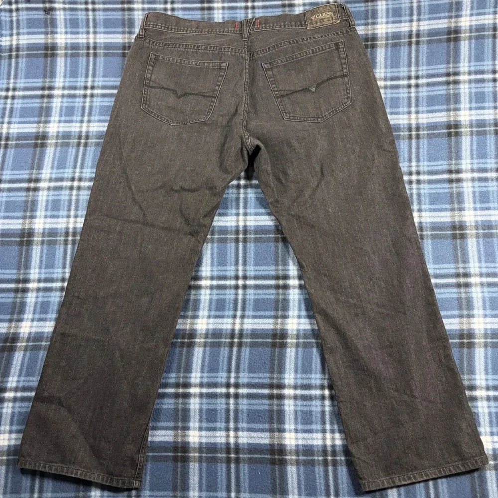 Guess Rowland Fit Relaxed Straight Jeans Mens 38x30 Faded Black 100% Cotton